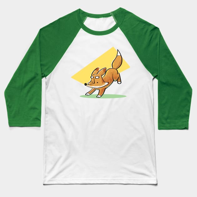 Jumping Fox Baseball T-Shirt by Lucas Green